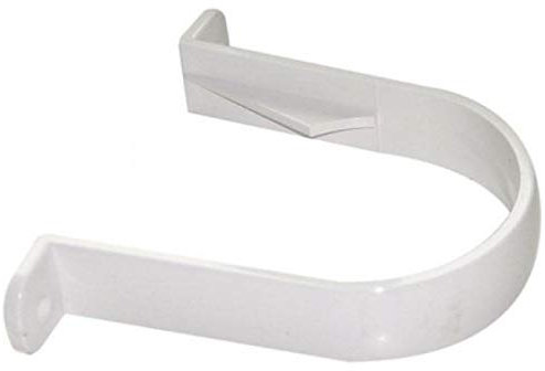 FLOPLAST 68mm Round Gutter Pipe Clip - White - Bag of 10