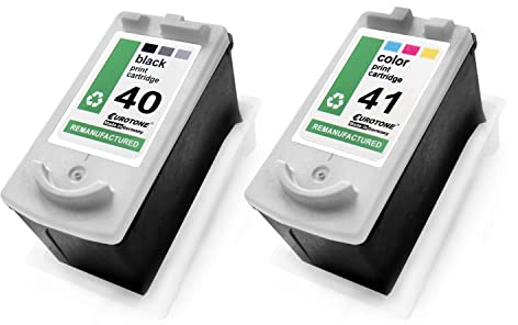 2X Eurotone Patronen kompatibel für Canon IP 1100 1200 1300 1600 1700 1800 1900 2200 2500 2600 ersetzt PG40 CL41 CMYK