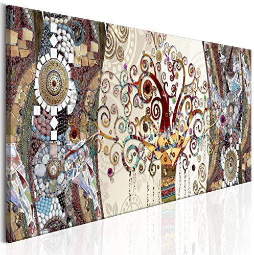 decomonkey Bilder Gustav Klimt Abstrakt 120x40 cm 1 Teilig Leinwandbilder Bild auf Leinwand Vlies Wandbild Kunstdruck Wanddeko Wand Wohnzimmer Wanddekoration Deko Baum