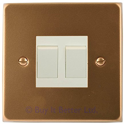 ElekTek Light Switch Cover Plate Double Conversion Powder Coated with Matching Screws - Antique Copper