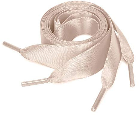 sourcing map 2 Paires Lacets Chaussures Satin Ruban Plat Chaussures Toile Femmes Rose pâle 100 cm/39.5
