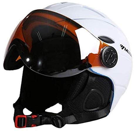 Heemtle 2-in-1 Visier Ski Snowboard Helm Abnehmbare Schneemaske Anti-Fog Anti-UV Integriertes Schutzbrillenschild Geringes Gewicht Erwachsene Männer/Frauen 5 Farben Optional (Einstellbar: 61-64 cm)
