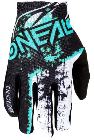 O'NEAL | Fahrrad- & Motocross-Handschuhe | MX MTB DH FR Downhill Freeride | Langlebige, Flexible Materialien, belüftete Handoberseite | Matrix Glove Impact | Erwachsene | Schwarz Türkis | Größe L