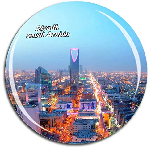 Weekino Königreich-Mittelturm Riad Saudi-Arabien Asien Kühlschrankmagnet 3D Kristallglas Touristische Stadtreise City Souvenir Collection Geschenk Starker Kühlschrank Aufkleber