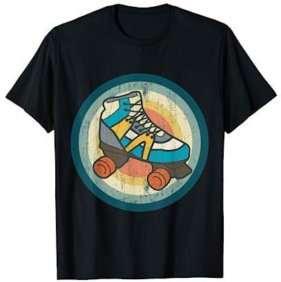 Rollschuhe Tshirt RETRO ROLLER SKATES Geschenk Roller Disco T-Shirt