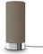 B.K.Licht - Nachttischlampe mit Touch, Dimmbar, E14 Fassung, Zylinder Stoffschirm, Tischlampe, Lampe, Nachttischleuchte, Tischleuchte, Bürolampe, Leselampe, Leselicht, 24,4x11 cm (DxH), Chrom-taupe