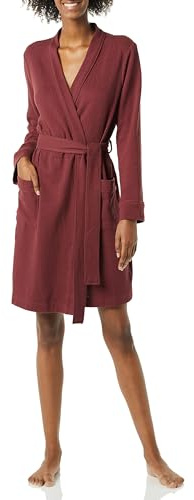 Amazon Essentials Bata Media Ligera con Diseño Gofrado (Disponible en Tallas Grandes) Mujer, Burdeos Intenso, S