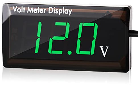 DC 12V Auto Digitales Voltmeter LED Anzeige Spannung Messung Auto Digitales Spannung Messer Panel 4-28V Voltmeter Anzeige für Fahrzeug Motorrad Lastwagen ATV SUV (Grün)