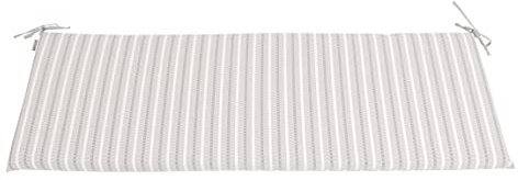 CB Home & Style Bankauflage Outdoor 120 x 40 cm Bankkissen Gartenbank Auflage wasserabweisend (Weiß-gestreift)