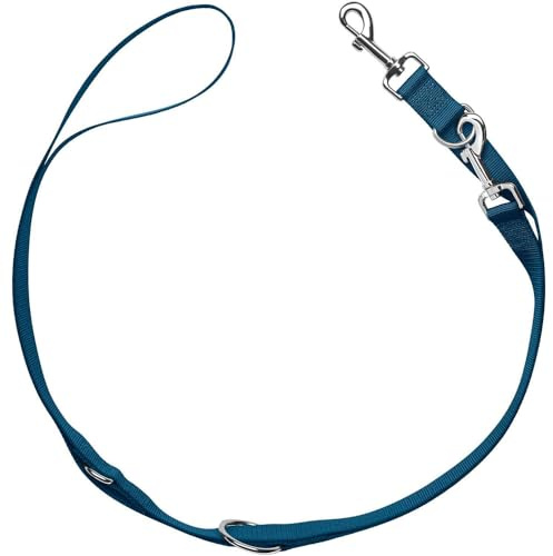 Hunter verstellbare Hundeführleine London, 3-Fach verstellbare Nylon Hundeleine, reißfestes Polyester, leicht & formstabil, Farbe: dunkelblau, Größe: 10/200