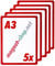 magnets4you - 5er Pack Plakatrahmen | DIN A3 | Farbe: Rot | perfekt für Präsentation von Werbung/Informationen im Verkaufsbereich oder auf Messen