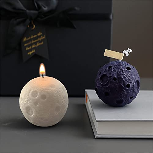 TROYSINC Kerzenform Silikon Mond Kerze Silikonform 3D Silikonform Kerzengießform Runde Kerze Silikonform Kerzenherstellung Gießformen, DIY Duftkerzenform, Soap Silicone Molds