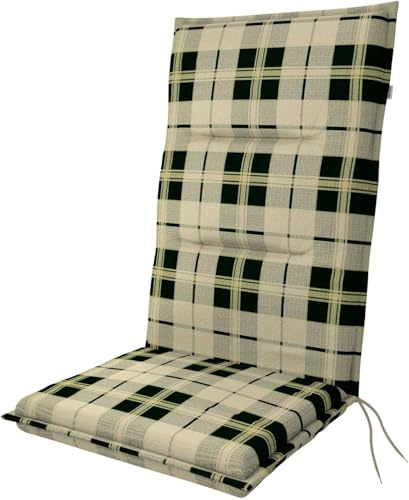 Doppler / Hochlehner Spot / 6er-Set/Gartenstuhlauflage/Hochlehner/Beige Kariert/ca. 119 x 48 x 5 cm