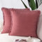 Madizz 2er Set Kissenbezügen aus Wildleder mit Fransenquasten Weiche dekorative Kissenbezüge für Sofa Schlafzimmer Kissenhülle Rosa 45x45 cm Quadrat