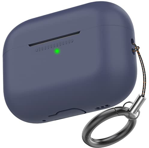 AhaStyle Custodia per AirPods Pro 2, in morbido silicone, custodia per AirPods Pro di seconda generazione [con moschettone], copertura integrale antiurto per Apple AirPods Pro 2 2024/2023/2022,