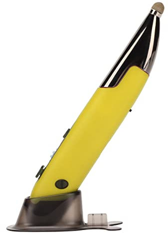 Annadue Wireless Optical Pocket Pen Mouse, Bluetooth/2.4G Wireless Pen Mouse, Rechargeable Luminous Silent Handwriting Mini Mouse for PC Laptop Notebook Computer(Yellow)