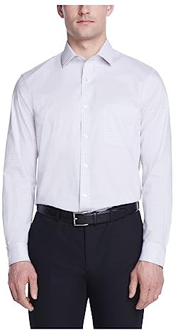 Van Heusen Herren Ultra-knitterfrei Klassisches Hemd, Flieder, 36 cm-37 cm Hals 81 cm-84 cm Ärmel