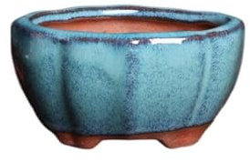 Wensmy 2pcs Glaze Bonsai Pots Ceramic Modern Glaze Succulent Planter Pot with Drainage Hole Vintage Bonsai Mini Glazed Pots Cactus Flower Container Bowl Garden Decoration (7.6x6x4cm)