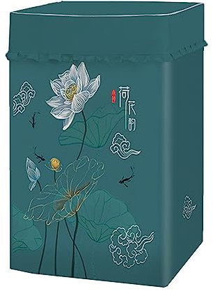 Odot Washing Machine Cover Top Load Waterproof Dustproof Washer Machine Dryer Protector Sunscreen Washer Dryer Cover for Most Top Load Washer Dryer (L,elegant lotus 7)