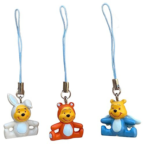 CARTOON Ciondolo Winnie The Pooh, Disney, 4 cm, Portachiavi in Resina, 3 Modelli Assortiti