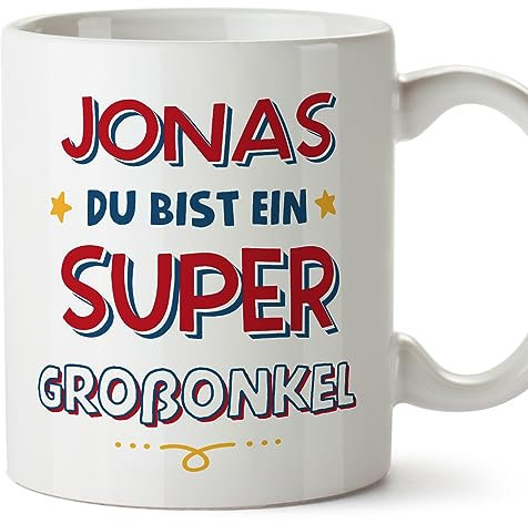 Mugffins Tassen Personalisieren mit Spruch für GROßONKEL - Auf Deutsch - Du Bist Super - 11 oz / 330 ml - Individuell Anpassbar Geschenk