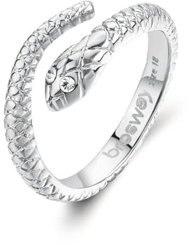 Brosway Anello Donna in Acciaio | Anello Con Cristalli E Simbolo Serpente | Collezione Chakra - BHKR005C