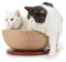 CanadianCat Company | Kratzschale für Katzen - Bowl - Sisal Schale | Katzenbett Liegemulde mit Kratzmöglichkeit für Katzen aus Sisal | ca. 45 x 45 x 16 cm