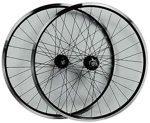 ZECHAO 26/27,5/29 Zoll MTB-Laufradsatz,Hinten 4 Lager 32 Speichen Scheibenbremse V-Bremsscheibe Mountainbike Laufräder Schnellspanner Doppelwandige Felgen Wheelset (Color : Black, Size : 27.5inch)