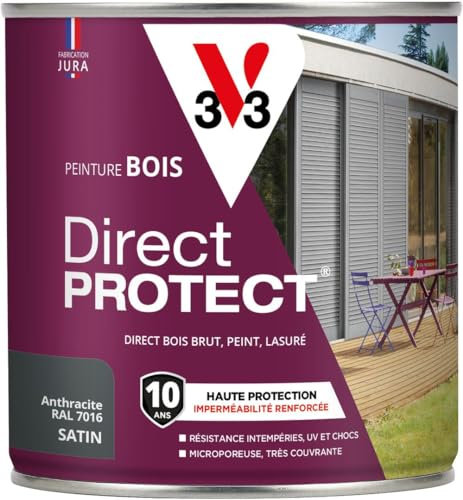 V33 Peinture bois Direct Protect - Anthracite - 0,5L