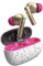 Music Hero auricolari wireless TWS, design Rash Fantasy, custodia di ricarica da 200 mAh, controlli touch, microfono integrato, in-ear, rosa e oro