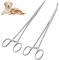2 Stück Piercing zange und Hakenlöser Zange aus Edelstahl - Pinzette für Katzen und Hunde Haare - Sägezahndesign - Arterienklemme - 12.5 cm - gerade und gebogene Köpfe - Krankenschwester Zubehör