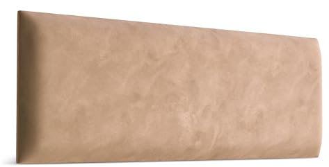 Muralo - Samt Wandkissen Stoff Polster-Paneel für Schlafzimmer Wohnzimmer Bett Wandpolster Bettkopfteil Lendekissen Modern Luxus Gepolstert Magic Velvet (Beige, 90 cm x 30 cm)