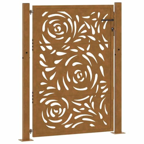 vidaXL Gartentor 100x150 cm Verwitterungsstahl Flammendesign