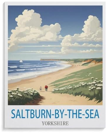 paper Jigsaw Puzzle 1000 Pieces,Vintage Travel Poster Saltburn by The Sea Yorkshire,Adult Children Toys Decompression Game(50x70cm)-A83