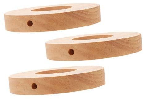 Uonlytech 3 Pièces Accessoires Pied De Lampe De Table Pieds De Lampe Uniquement Décor Lumières Lampes De Bureau à Led Veilleuses Led Salle Pied De Lampe De Chevet Socles En Bois Light Brown