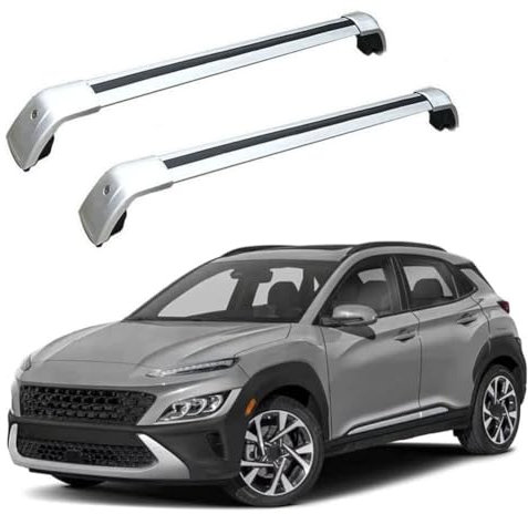 HIOMAQ Auto Dachträger für Hyundai Kona/Kona EV 2017-2022, Aluminium Dachgepäckträger Querträger Einfache Installation Verstellbare Zubehör,B