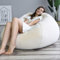 TJikeo Sofa Lazy Sack Bezug, Abnehmbarer Sitzsack Hülle Schutz mit Reißverschluss (ohne Füllstoff) Kuschelig Weich Waschbar Drinnen Bodenkissen Sitzsack Bezug White,Weiß,90 x 110cm