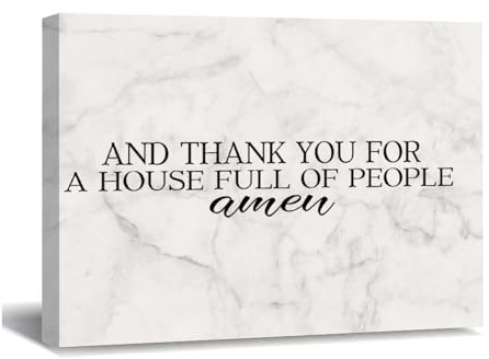 LUIJORGY Leinwanddruck And Thank You for A House Full of People, Kunstdruck auf Leinwand, Kunstdruck, Dekoration, Zitate, Spruch, für Wohnzimmer, Badezimmer, Schlafzimmer, Büro, Einweihungsgeschenk,