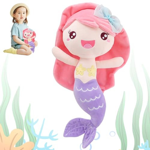 Sirena Peluche - Bambola del Cartoni Animati, Cuscino Coccole, Figure Giocattolo - Miglior Regalo per Bambini e Fan