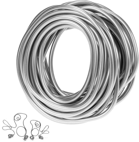PandaHall - Filo in Alluminio 10 Metri, Spessore 5 mm, per Lavori Manuali, Colore Argento