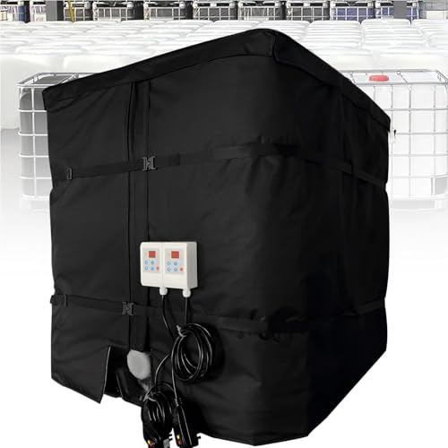 Industrielle Heizdecke Für IBC-Container - 4000W Heizleistung, Einstellbare Temperatur 0-120°C, Abnehmbares Design, Frostschutz Für Winterbetrieb(Black)