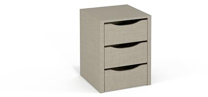 Rauch Möbel ZUBEHÖR, Schubladeneinsatz, Leinenoptik, Maße 43x57x45 cm | Schubkasteneinsatz, mit 3 Schubladen für Elementbreite 45 cm für Kleiderschränke von rauch