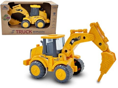 Cicili Construction Truck Toys, Small Drill Machine Toy for Boys and Girls | Friction‑Powered Construction Vehicle Toy, Wheat‑Straw & Plastic, Indoor‑Outdoor Sandpit Play, Gifts for Kids Ages 18 Months+