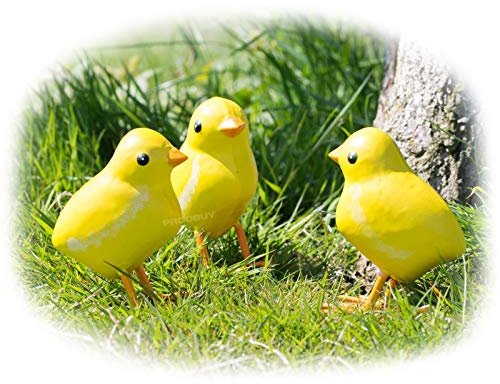 ProdBuy Set of 3 Mini Baby Chickens Metal Garden Ornaments