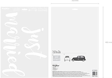 Wedding Hochzeit Autoaufkleber Day Car Sticker - Just Married, 33x45cm