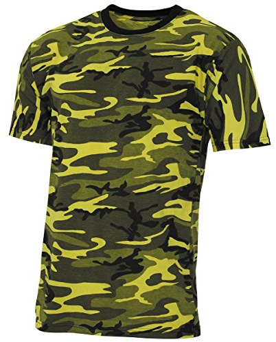 MFH Men's US Streetstyle T-Shirt Yellow Camo Size L