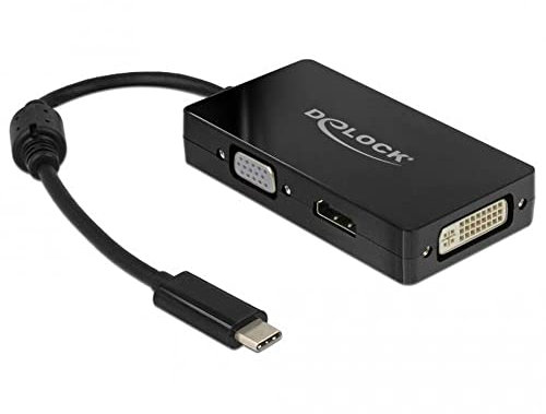 Delock USB-C Multiport Adapter auf HDMI / VGA / DVI Monitor 3in1, 63925