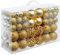 EGLEMTEK Confezione 100 Palline di Natale Colore Gold, Palle di Natale Diametro 3/4/6 cm, Addobbi E Decorazioni per Albero di Natale, Colore Oro