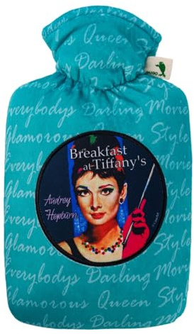 Hugo Frosch Wärmflasche Klassik 1,8 l mit Nickibezug Movie Audrey Hepburn | Große Bettflasche Made in Germany, auslaufsicher & langlebig, mit kuscheligem Überzug, abnehmbar & waschbar