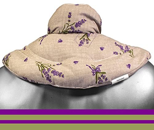 Coussin de nuque avec col montant - Champêtre romantique - Coussin aux noyaux de cerises - Coussin thermique pour la nuque chauffable au four à micro-ondes et traditionnel